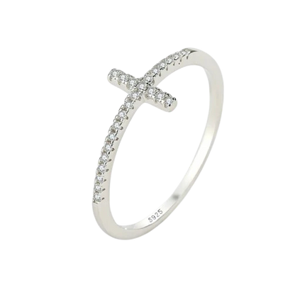 925 Silber Kreuz Ring